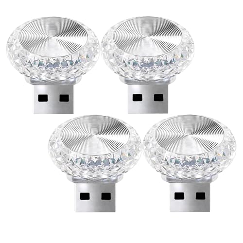 4PCS USB LED Car Interior Atmosphere Lamp (Ice Blue)