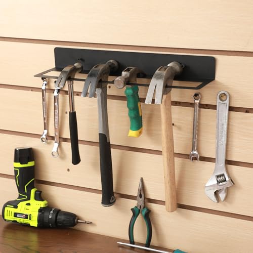 2 Pcs Metal Wall Mounted Hammer Rack Hand Tools Storage Rack Organizer Metal Hammer Holder for Garage Workshop Shed Home