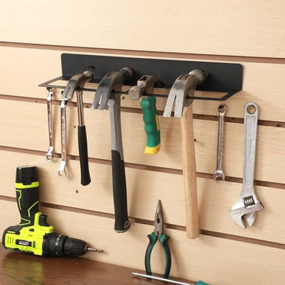 2 Pcs Metal Wall Mounted Hammer Rack Hand Tools Storage Rack Organizer Metal Hammer Holder for Garage Workshop Shed Home