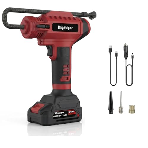 Power Cordless Tire Inflator 20V Mini Handheld Air Compressor (2000mAh*5)