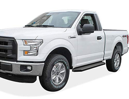 iRunning Boards OE Low Profile Black for F150 F250 F350 Regular Cab (Black / Running Board Flat Style)