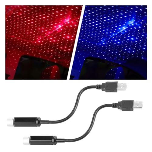 2PCS USB Star Roof Lights (Red/Purple&Blue)