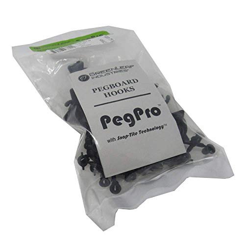 PegPro® J Hooks Kit for Standard “Wood Fiber” pegboard (J Hook - 24 Count / Black)