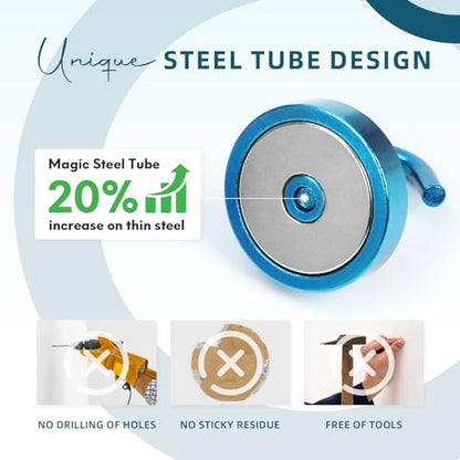 Magnetic Hooks Steel Tube Design for Cruise (Royalblue / 130lb Magnetic Hooks)