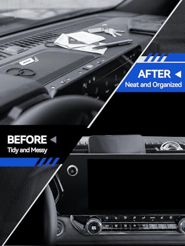 for Colorado Dashboard Console Organizer 2023 2024 2025 2026 Chevy Colorado& GMC Canyon Accessories Behind Screen Organizer Storage Box Console Dash Tray with Phone Holder (for 2023-2026 Colorado/Canyon)