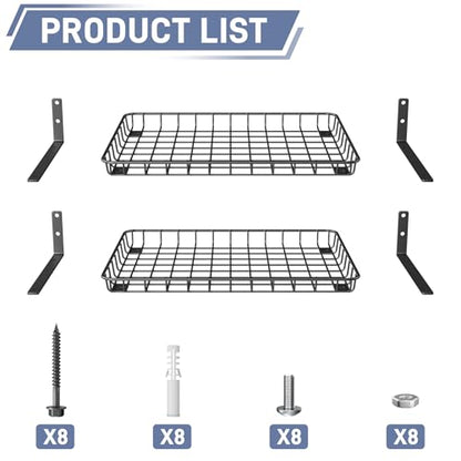 Garage 12x18 inch Wall Shelf (Black / 12x18 in)