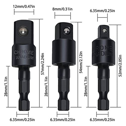 17Pcs Tools Flexible Drill Bit Extension (16*black)