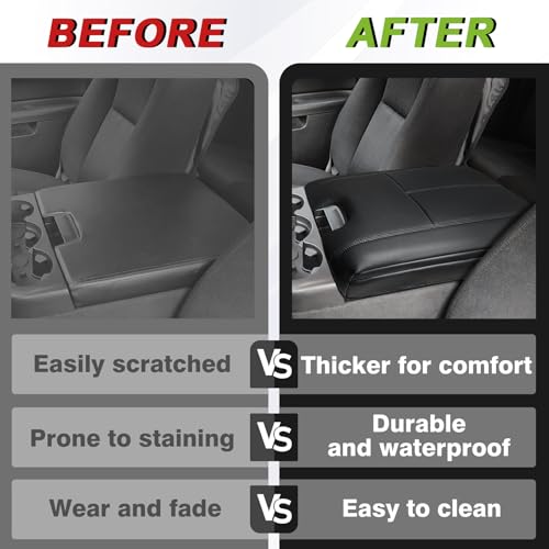 Armrest Cover for Chevy Silverado 2007 (1) 07-13 |Slv&Tahoe&Sra&Yukon| Jump Seat, +Thick)