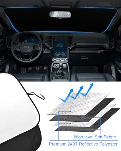 Foldable Front Windshield Sun Shade fit for Ford Ranger 2019 (Fit for Ford Ranger 2019-2026)