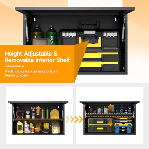 Metal Wall Cabinet with Up (19.7"H / Black)