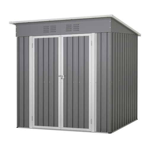 4'x6' Metal Shed Outdoor Storage Shed (Gray / 4X6 Gray)