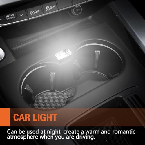 4PCS USB LED Car Interior Atmosphere Lamp (White)