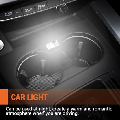 4PCS USB LED Car Interior Atmosphere Lamp (White)