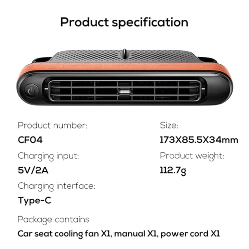 Upgrade Car Seat Cooling Fan (B-Black)