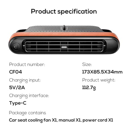 Upgrade Car Seat Cooling Fan (B-Brown)
