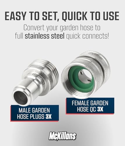 Water Hose Quick Connect [UNIVERSAL FIT] 3 Pack (Quick Connects)