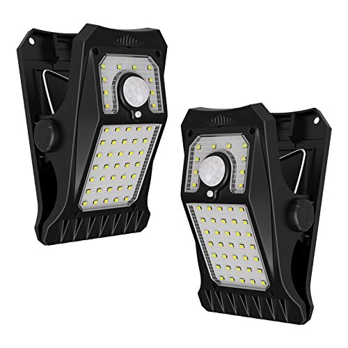45LEDs Solar Lights Outdoor Clip Motion Sensor Lights 3 Modes 3 Mounting Ways IP65 Waterproof Security Light for Chain Link Fence Camping Gate (45LEDs)