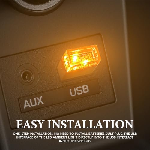 4PCS Mini USB LED Car Light (Yellow)