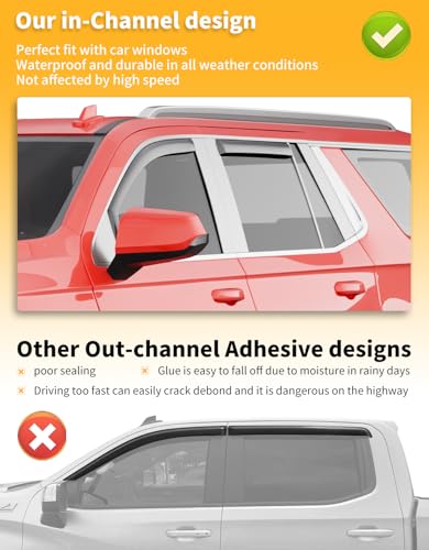 Window Rain Guards for Chevy Tahoe (2021-2026 Chevy Tahoe/Cadillac Escalade/GMC Yukon)