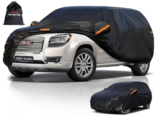 7 Layers Waterproof SUV Car Cover for GMC Acadia 2007 (PE-Black / Custom Fit GMC Acadia)
