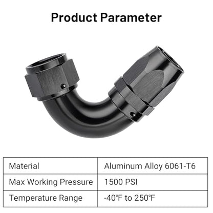 12AN 120 Degree One Piece Full Flow Hose End Fitting Swivel for CPE Braided Hose (12AN / 120 Degree)