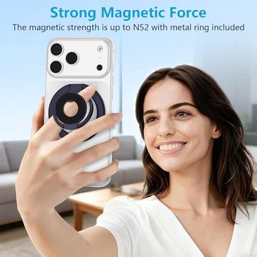Magnetic Phone Grip MagSafe Phone Ring Stand for Google Pixel 11 10 Pro XL (purple)