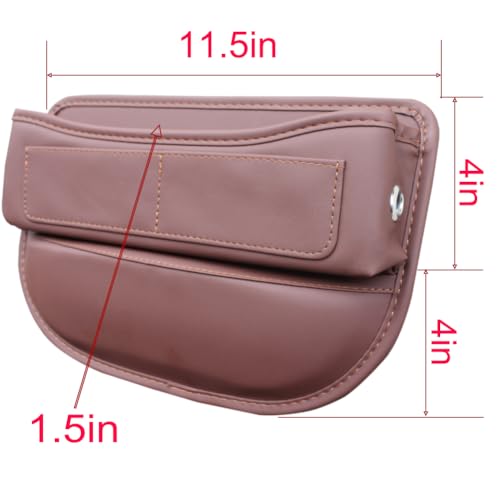 Seat Gap Organizer Car Seat Console Organizer Front Seat Side Storage Bag Center Console Side Pocket Car Seat Crevice Storage Seat Gap Filler Between Seat Storage Pouch (brown)