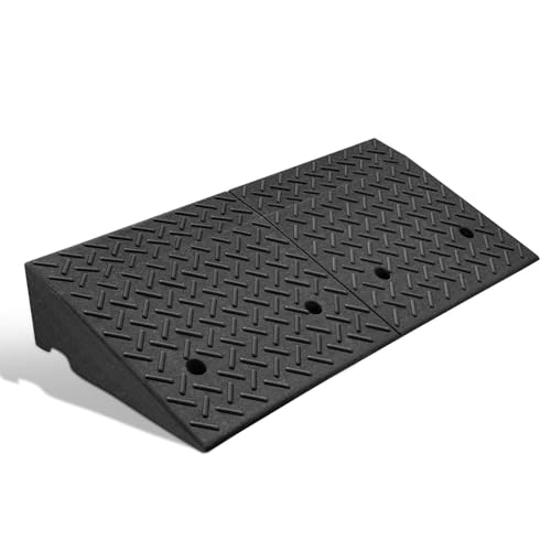 6.9" Rise Rubber Curb Ramp Heavy Duty Loading Driveway Ramp Threshold Ramp 39" W x 19.5" D x 6.9" H for Loading Dock (6.9 in)