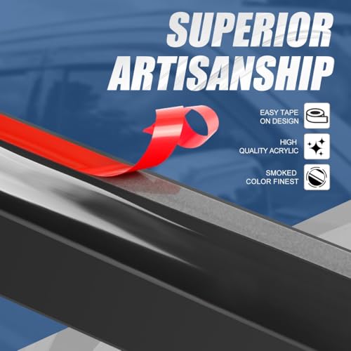 4PCS Tape On Window Visors for 2002 (02-09 Dodge Ram 1500-3500 Crew Cab)