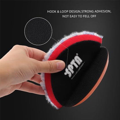 Wool Polishing Pad (2Pcs 6Inch Light Blue Coarse Wool Pad / 6 Inch (150mm))