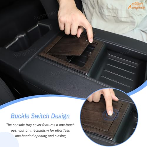 Car Armrest Hidden Storage Box for 2022 (Oak Grain Pattern)