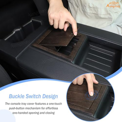 Car Armrest Hidden Storage Box for 2022 (Oak Grain Pattern)