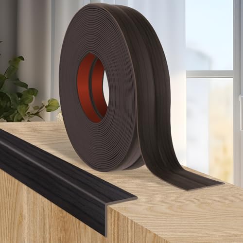 Wall Corner Protector Peel and Stick Corner Trim Molding (1.6 In x 10 Ft / Dark Walnut Wood)