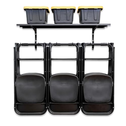 Chair Storage Rack with Storage Shelf (Triple + Shelf)