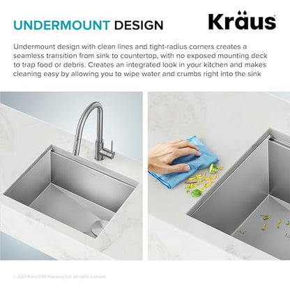 Stainless Steel 21 in Undermount Kitchen Sink KWU111 (Stainless Steel / 21 inch / Sink)