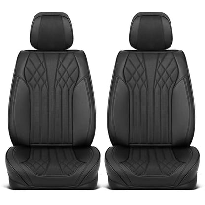 Curated Suede Diamond Leather Seat Covers for Cars & SUVs (Black (Suede Diamond) / Front Seats)