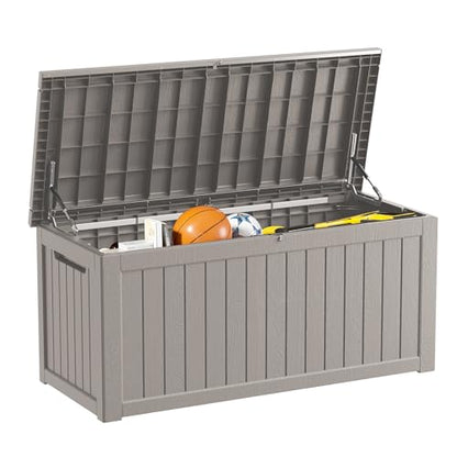 270 Gallon Outdoor Storage Box Patio Deck Box Waterproof (Grey / 270 Gallon)