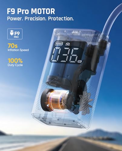 X9 Pro Portable Tire Inflator for Compact Car (Black)