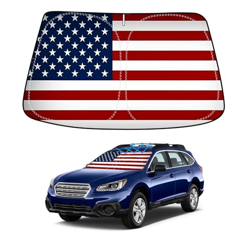 American Flag Car Windshield Sun Shade Compatible with Subaru Outback Wagon 2015 (for Subaru Outback 2015-2019 - USA Flag)