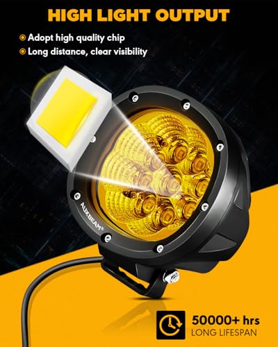 P4 Series 4 Inch Amber LED Pod Lights (P4 Series-Amber Flood Beam)