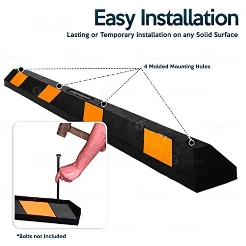 Parking Stopper for Garage Heavy Duty Rubber Parking Curb Stops 72” Garage Parking Stops 20 (20-Pack)