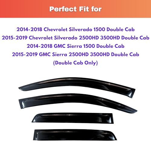 Rain Guards for 2014 (2014-2018 Silverado/Sierra 1500 Double Cab)