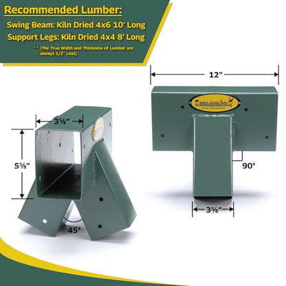 Easy 1-2-3 90° A-Frame Swing Set Bracket, Green (90° A-Frame Swing Set Bracket)