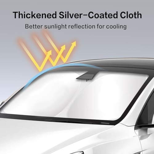 300T Sunshade for Tesla Model Y Model 3 (Silver)