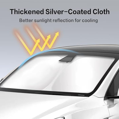 300T Sunshade for Tesla Model Y Model 3 (Silver)