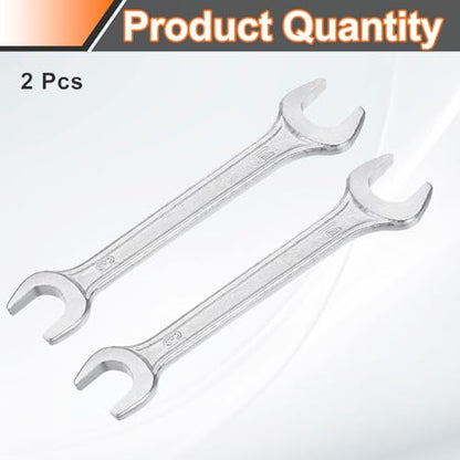 2pcs Double Open End Wrench 13mm x 14mm Metric 15 Degree Offset Angle Small Flat Head Wrench Galvanizing Open Ended Spanner for Automotive Repair Furniture Assembly (13mm x 14mm)