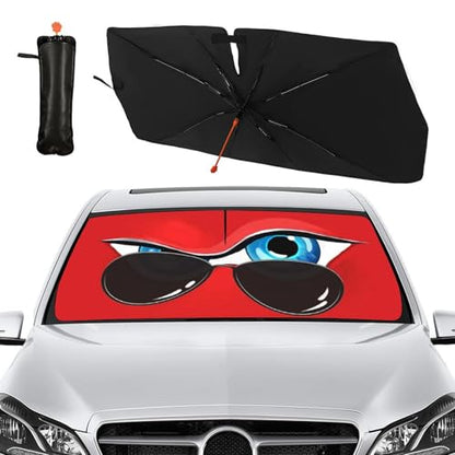 Funny Eye Car Windshield Sunshade Umbrella Foldable Umbrella (57X31 Inch / Color-0705-10)