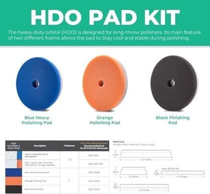 5.5" HDO Blue Foam Heavy Polishing Pad (5.5" / Blue Heavy Polishing Pad)