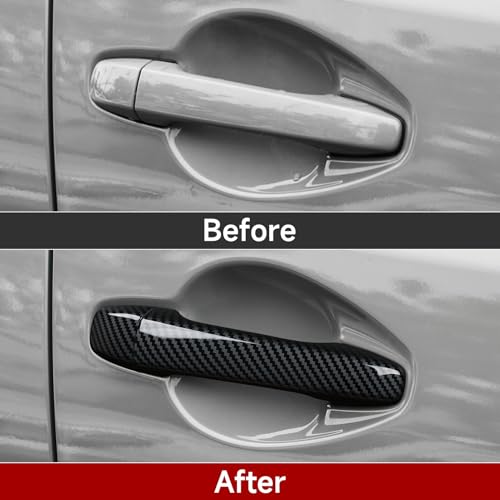 Exterior Side Door Handles Cover Trim Decal Only for 2025 2026 Subaru Forester Accessories ABS Carbon Fiber Stickers (Exterior Side Door Handle Decal)