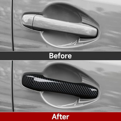 Exterior Side Door Handles Cover Trim Decal Only for 2025 2026 Subaru Forester Accessories ABS Carbon Fiber Stickers (Exterior Side Door Handle Decal)